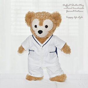 【名入れ刺繍OK!】ダッフィー*シェリーメイ・Sサイズ43cm★本格的!救命救急ドクター・スクラブコスチューム・ジップブルー★doctor-zipbluedoctor-zipblue*ハンドメイド・術着 洋服 キャラクタ