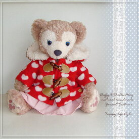 ダッフィー*シェリーメイコスチューム★Sサイズ43cm・ダッフルコート（ハート）＆スカート・coat14【洋服】＾〈