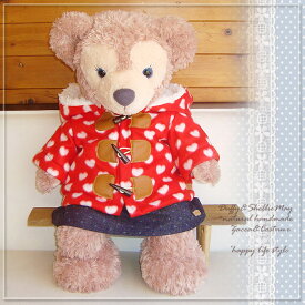 ダッフィー*シェリーメイコスチューム・Mサイズduffy★ハートダッフルコート（赤）＆スカートcoat37-m【洋服】＾]