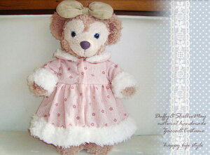 ダッフィー シェリーメイ コスチューム グッズ Sサイズ 43cm コートワンピ ピンク花 coatwanpi13 洋服 服^〈