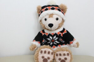 【数量限定!】ダッフィー・シェリーメイSサイズ43cm用コスチューム★手編みニット(ブラック×オレンジ)・knit-8【洋服】‥