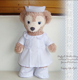 ダッフィー*シェリーメイ・Sサイズ43cm★本格的！ナース白衣看護師コスチューム★nurse-white*ハンドメイド【洋服】【キャラクター】◇〈