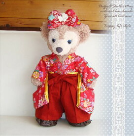 ダッフィー コスチューム グッズ シェリーメイ はかまセット編み上げブーツ付き 赤 和装 卒業式 着物 ny40 red Duffy グッズ↑