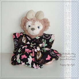 袴セットダッフィー*シェリーメイコスチューム★ハンドパペットサイズ★ちょうちょ柄・和装・卒業式・着物ny8b-hp〉↑