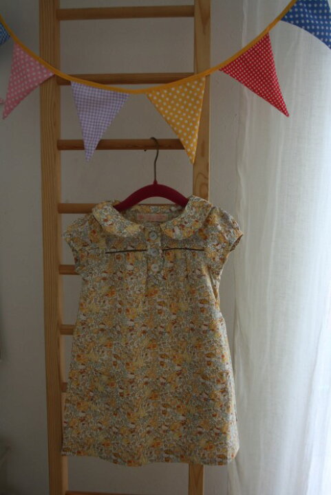 楽天市場 リバティ 子供服 大人気のリバティ使用 ハンドメイド キッズ 80 130センチサイズ ワンピース キティちゃんイエロー Wp26 Kids ハッピーライフスタイル