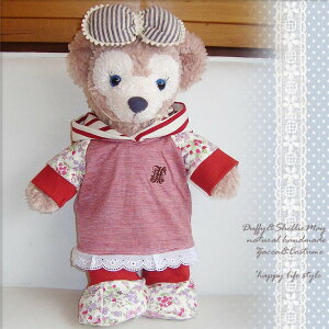 【eraberu-may対象】ダッフィー コスチューム グッズ シェリーメイ Sサイズ 43cm レッグウォーマー付きワンピース レッド系 wp43 洋服 Duffy グッズ〈♭