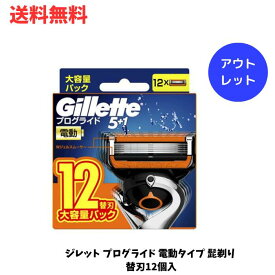 ☆ アウトレット 箱傷みあり ジレット プログライド 電動タイプ 髭剃り 替刃12個入 カミソリ 男性 送料無料 更に割引クーポン あす楽