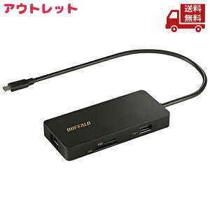 �� �A�E�g���b�g �p�b�P�[�W�j�� BUFFALO �o�b�t�@���[ �� Type-C USB 3.2 Gen 1 �p�h�b�L���O�X�e�[�V���� PD�Ή� �J�[�h���[�_�[ ���C�^�[�t LUD-U3-CGCBK �������� �X�Ɋ����N�[�|��
