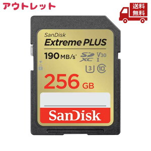  AEgbg pbP[W SanDisk TfBXN Extreme PLUS SDXC UHS-IJ[h 256GB SDSDXWA-256G-JNJIP  XɊN[|