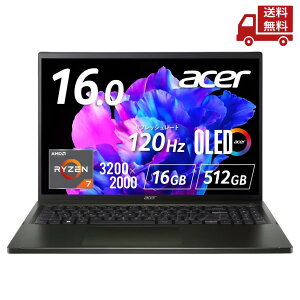 �� Acer �G�C�T�[ SFE16-43-A76Y/K �I���r���u���b�N Swift Edge 16 �m�[�g�p�\�R�� AMD Ryzen7 16GB 512SSD 16�C���` OLED 3.2K (3200×2000�j ���� 16:10 DCI-P3 100�� AMD Radeon�O���t�B�b�N�X���{��L�[�{�[�h 1.23kg ����