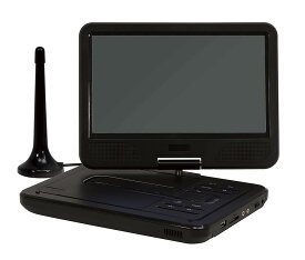 ティーズネットワーク 10型ポータブルDVDプレイヤー TV機能付き ブラック 本体寸法:W275×D200×H40mm
