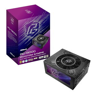 ASRock Phantom Gaming ������GPU�Ή� PC�d�����j�b�g 1300W PCIe5.1�Ή� 80PLUS GOLD ATX 3.1 �t�����W�����[ 12V-2x6 �P�[�u���t�� PG-1300G