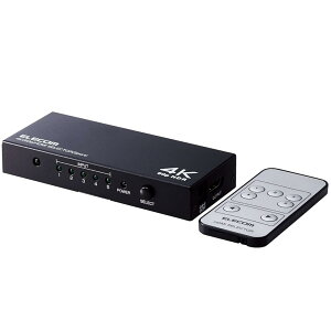 �G���R�� HDMI�ؑ֊� 4K 60Hz(18Gbps) 5����1�o�� HDCP2.2�Ή� �蓮�ؑ� AC�d���t�� �u���b�N DH-SW4KP51BK