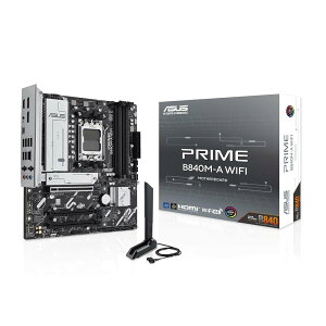 ASUS PRIME B840M-A WIFI-CSM AMD AM5 B840 mATX �}�U�[�{�[�h ���� PC ���x��AI�Ή� DDR5 PCIe4.0 3xM.2 Wi-Fi6E 2.5G LAN DP HDMI