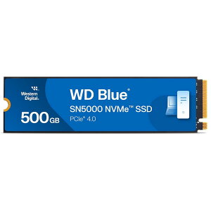 Western Digital 500GB WD Blue SN5000 NVMe �����\���b�h�X�e�[�g�h���C�u SSD - PCIe Gen 4.0 M.2 2280 �ő�5,000MB/�b - WDS500G4B0E