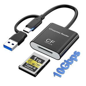 �y2026�V�݌v�z10Gbps USB 3.2(Gen 2) CFexpress Type A�J�[�h���[�_�[�A2 in 1 USB-A + USB-C Type A CFexpress�A�_�v�^�[ �J�����O�t���������J�[�h���[�_�[ Windows/Mac
