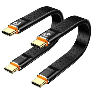 40Gbps USB C �P�[�u���y13cm 2�{�Z�b�g�z�Z�� USB4 Thunderbolt �P�[�u�� 8K@60Hz �f���o�� Flex USBC to USB C �R�[�h PD 240W �}���[�d Type C-C �R�[�h Thunderbolt