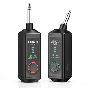 LEKATO ���C�����X Bluetooth ��M�@ 6.35mm/1/4�C���` TS�v���O BT 5.3�Ή� ���C�����X�I�[�f�B�I�A�_�v�^�[ 48kHz/24bit�X�e���I���� �I�[�f�B�I�~�L�T�[/PA�X�s�[�J�[/DJ�V�X�e���p