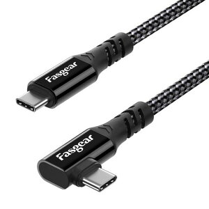 Fasgear USB C - Type C 3.2 Gen 2x2 �P�[�u�� L�� 1.8m, 20Gbps 100W �[�d 4K �r�f�I USB-C �R�[�h 90�x�Ή� i-phone,Mac-book Pro, i-Pad Mini,