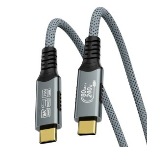 FDBRO USB C �P�[�u�� [Thunderbolt 5�Ή�] 80Gbps�f�[�^�]�� 240W�}���[�d 16K@60Hz�f���o�� (0.5m)