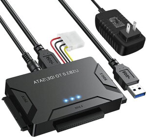 Runbod SATA USB �ϊ��P�[�u�� - 3.5 �C���` HDD/SSD �p IDE �ϊ��A�_�v�^�[�A2.5 �C���`�Ή��A���w�h���C�u�Ή��A�ő� 6TB�AUSB 3.0 5Gbps �����]���A�d���A�_�v�^�t��