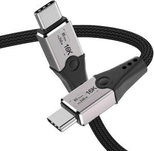 Leehitech 2M 80Gbps �ґg Thunderbolt 5 �P�[�u�� 240W 16K