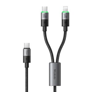 Mcdodo 2in1 �}���[�d�P�[�u�� USB-C to USB-C & light-ning�P�[�u�� 100W PD�}���[�d(CtoC) PD 30W�o��(CtoL)Type-C�R�[�h LED���C�g�t�� �A���~�����V�F�� �i�C�����҂� Macbook