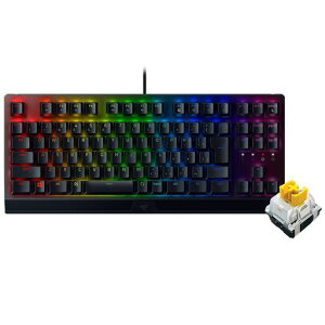 Razer �Q�[�~���O�L�[�{�[�h �e���L�[���X ���J�j�J���L�[�{�[�h BlackWidow V3 Tenkeyless JP - Yellow Switch ���J�j�J�� �C�G���[�� �N���A�n�E�W���O Chroma RGB ���ϋv�A���~���g�b�v�v���[�g