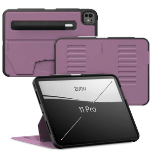 ZUGU CASE iPad Pro 11 �C���` M4 / M5 (2024 / 2025)�Ƃ̌݊������� �P�[�X �ɔ� �����Ռ��ی� 8�i�K�X�^���h�@�\ �y���z���_�[ ���C�����X�[�d �I�[�g�X���[�v (Pro11 �J�o�[, �x���[�p�[�v��)