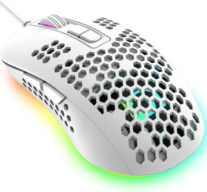 MAMBASNAKE 383���y�ʗL���Q�[�~���O/�I�t�B�X�p�}�E�X�A�y�ʃn�j�J���P�[�X�A4RGB�o�b�N���C�g�A2400DPI �����\�AWin10/XP/Mac/Air/HP/Acer�Ή�USB���w���R���s���[�^�[�}�E�X ���{�������(white)
