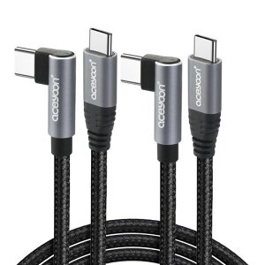 aceyoon 100W USB C �P�[�u�� 1M Type-C L�� 2�{ �}���[�d �^�C�vC �P��L�^ 480Mbps �f�[�^���� CtoC �P�[�u�� 90�x ���� �I�X-�I�X 1���[�g�� for iPhone17 16 �V���[�Y for