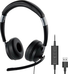�G���R�� �w�b�h�Z�b�g �L�� USB�ڑ� �܂肽���ݎ� �}�C�N�~���[�g�@�\�t�� 40mm�h���C�o �����p [�f���A���}�C�N�m�C�Y���_�N�V�����ŎG�����J�b�g] �u���b�N HS-HP101UNCBK