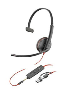 Poly(�����f��) �L���w�b�h�Z�b�g Blackwire 3215 USB-C �ڑ� �Ў��p �m�C�Y�L�����Z�����O