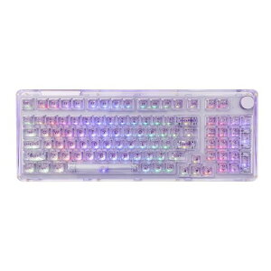 KiiBoom Phantom 98 �z�b�g�X���b�v�Ή� �N���X�^���K�X�P�b�g�}�E���g���J�j�J���L�[�{�[�h �g���v�����[�h NKRO �Q�[�~���O�L�[�{�[�h �����RGB �N���A�L�[�L���b�v Win/Mac�p 8000mAh�o�b�e���[�c