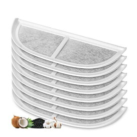 ZeniMart 猫水フィルター Eufy Pet Water Fountain P940用 Eufy噴水フィルター交換用 Eufyペット用噴水フィルター交換用 三層構造 ヤシ殻活性炭 互換品 交換用フィルター 8個入り