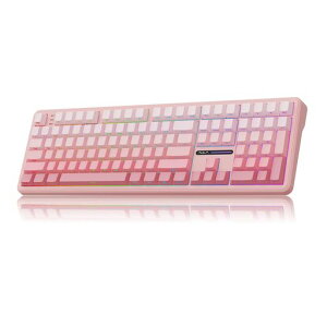 MechLands Aula F108 100% ���C�����X �Q�[�~���O�L�[�{�[�h 4000mAh �o�b�e���[ �t���T�C�Y �J�X�^�� �K�X�P�b�g ���J�j�J���L�[�{�[�h �v���O�����\ 108 �L�[ �z�b�g�X���b�v�Ή� Win/Mac �Ή� (Pink