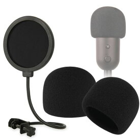 Rigych マイクポップフィルターとフォームウィンドスクリーン Razer Seiren V2 X マイク用、プロフェッショナルマイクポップスクリーン フォームマイクカバー付き スタジオ録音とストリーミ…