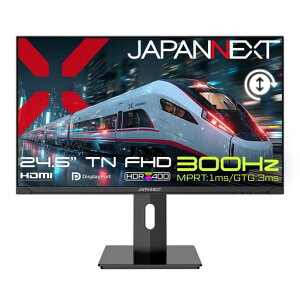 24.5�C���` TN�p�l������ 300Hz/1ms(MPRT)�Ή� �t��HD(1920x1080)�𑜓x �Q�[�~���O���j�^�[ JN-T245G300F-HSP HDMI DP sRGB:100% DCI-P3:93% HDR400���� PS5