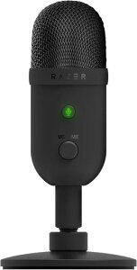 Razer Seiren V2 X USB 25mm �R���f���T�[�}�C�N �X�[�p�[�J�[�f�B�I�C�h�W���p�^�[�� �A�i���O�Q�C�����~�b�^�[ �}�C�N���j�^�����O �Q�C��/�~���[�g�{�^���{�̔z�u �����^�V���b�N�A�u�\�[�o�c