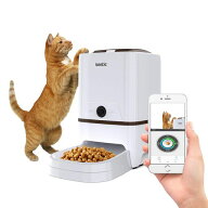 Iseebiz 自動給餌器 猫 犬 自動餌やり機 ペット 1日6食 定時定量 5L大容量 2way給電 餌やり機 スマホ遠隔…