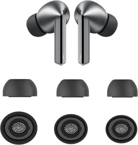 A-Pcas �C���[�s�[�X Galaxy Buds3 Pro�p�C���[�s�[�X �C���[�`�b�v �V���R�����C���z���L���b�v Galaxy Buds 3 Pro�p�C���z���J�o�[ S/M/L 3�T�C�Y3�y�A �u���b�N 913B3