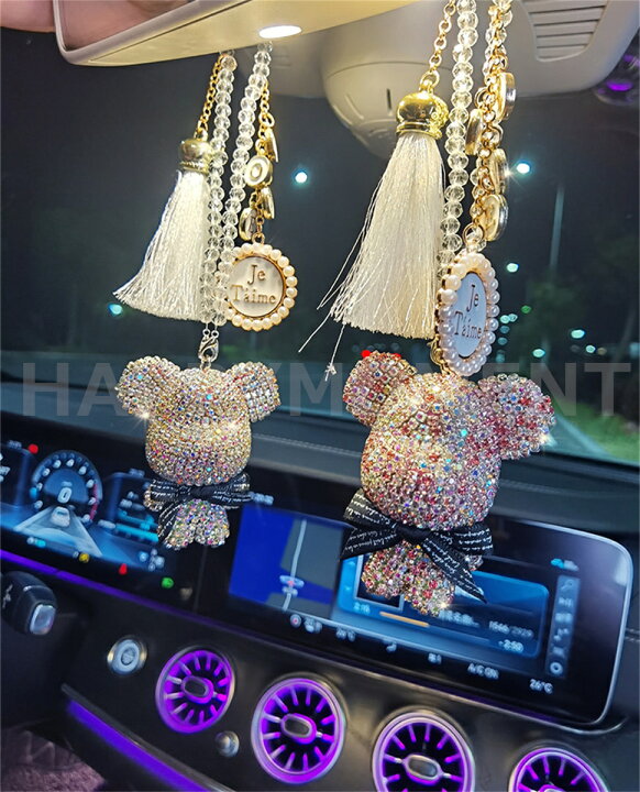 楽天市場 車ペンダント 車 カー用品 ルームミラー アクセサリー 飾り かわいい おしゃれ プレゼント ハンドメイド バックミラー ぶら下げ クリスタル キラキラ Happy Moment