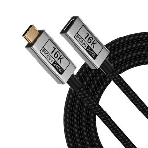 UPPDEFFSTUSB-C�����P�[�u���I�X-���XThunderbolt5/4/3�Ή��AUSB5�Ή�80Gbps�����f�[�^�]���A2MType-C�����R�[�h240WPD3.1�}���[�d�A16K@60Hz/8K@120Hz