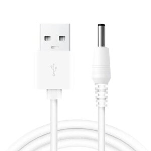 RUITEXUN USB - DC 3.5mm�P�[�u�� 50cm 5V DC�d���R�[�h USB - DC 3.5mm x 1.35mm �o�����W���b�N�A�_�v�^�[ �R�l�N�^�[ �v���O �[�d�P�[�u�� (�z���C�g)