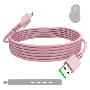 ���eRazerViperUltimate/BasiliskUltimate/ViperV2Pro/ViperPro�Ή�USB�[�d�P�[�u��|5.9FT�s���N�i�C�����҂ݍ��ϋv�E�}���[�d�Ή��}�E�X�pMicroUSB�P�[�u��