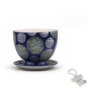 J-kitchensSelect花瓶陶器植木鉢フラワー東欧風フラワーベースFΦ11xH8.5cmドットオリジナルタグ付