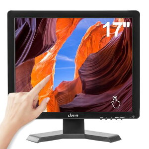 Upinva 17�C���` �Ód�e�ʎ��^�b�`���j�^�[|10�_�}���`�^�b�`�Ή�|1280x1024 4:3�𑜓x|HDMI/VGA/AV/USB/BNC����|�����X�s�[�J�[|POS/�Q�[���@(PS5/PS4/Switch)/PC�p