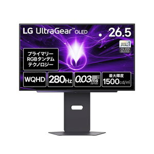 �yVGP2026 �Z�p��/���܁z�Q�[�~���O���j�^�[ LG UltraGear OLED 27GX700A-B 26.5�C���`/WQHD/280Hz/��4����v���C�}���[RGB�^���f���L�@EL�p�l��/0.03ms/DCI-P3