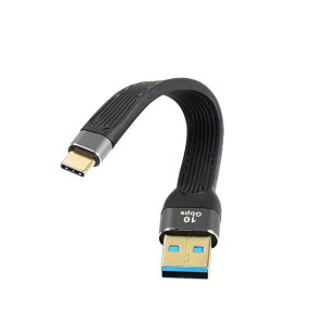 CERRXIAN10GbpsショートUSBタイプCケーブル5インチUSB3.0オスからUSBC3.1オスケーブルUSBC3.13A急速充電FPCフラットケーブル充電宝、カーチャージャー、携帯電話(c-a)