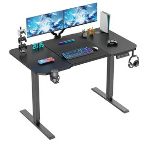 Alebert「アレベルト」昇降デスクゲーミングデスク電動pcデスクパソコンデスクスタンディング上下昇降4高度メモリー静音マウスパッドです/カップホルダー/収納フック付きモニターアーム…